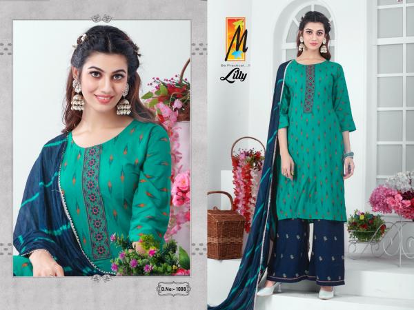 Master Lilly Fancy Rayon  Kurti With Bottom Dupatta Collection